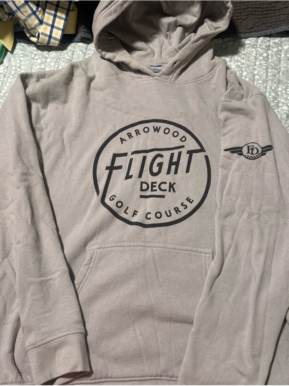 Flight Deck Arrowwood Golf Course Men's Hoodie Sweater - Taupe